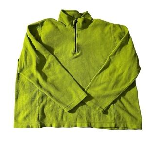Lands' End kids size large neon green pullover fleece